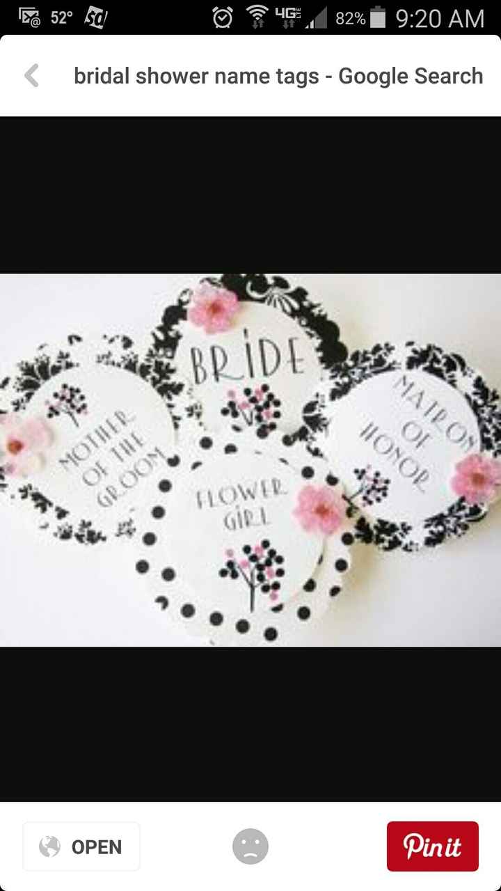 Name tags for shower
