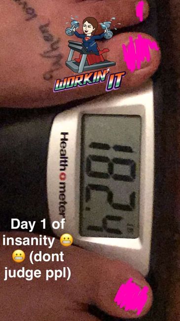 Day 1 of insanity;starting with 182 lbs