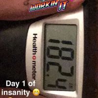 Day 1 of insanity;starting with 182 lbs