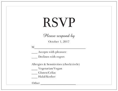 RSVP Question..Food Intolerance?