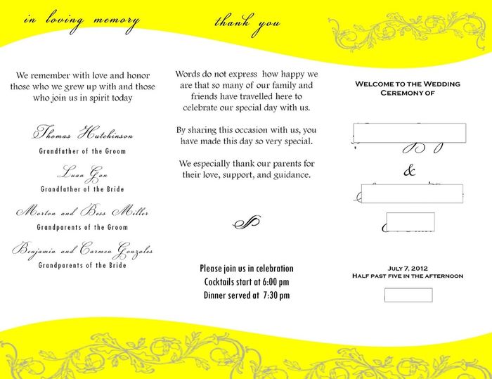 Silhouette ceremony Programs done!