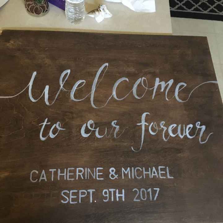 DIY Welcome Sign *UPDATE w/ flowers*