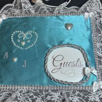 I wanted to match the Guess Book to our colors and give it a little touch of personalized.