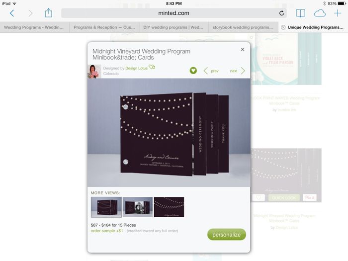 DIY wedding programs