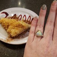 Custom opal and peridot ring