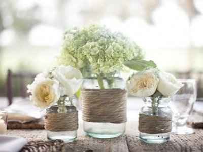 Hydranga and mason jars? Flowers?