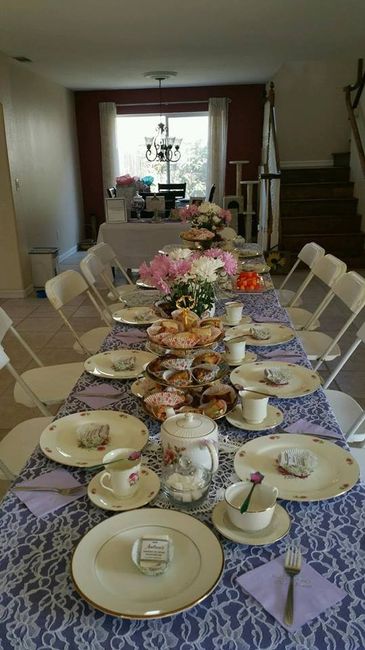 The table - loose leaf tea and tons of tea party foods 