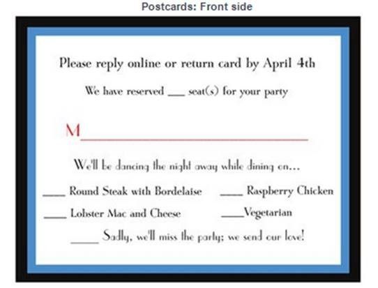 RSVP card wording