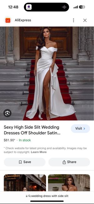 To add a slit or not to add a slit to my wedding dress. 1