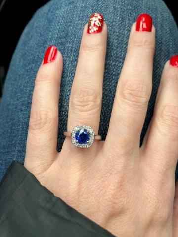 Does anyone have colored engagement/wedding ring - 1