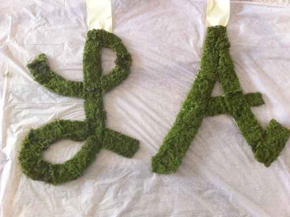 Flower/Moss/Yarn Initials