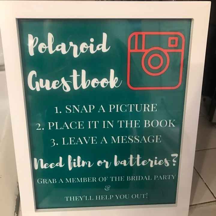 Polaroid guestbook wedding sign