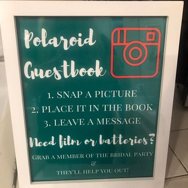 Polaroid guestbook wedding sign