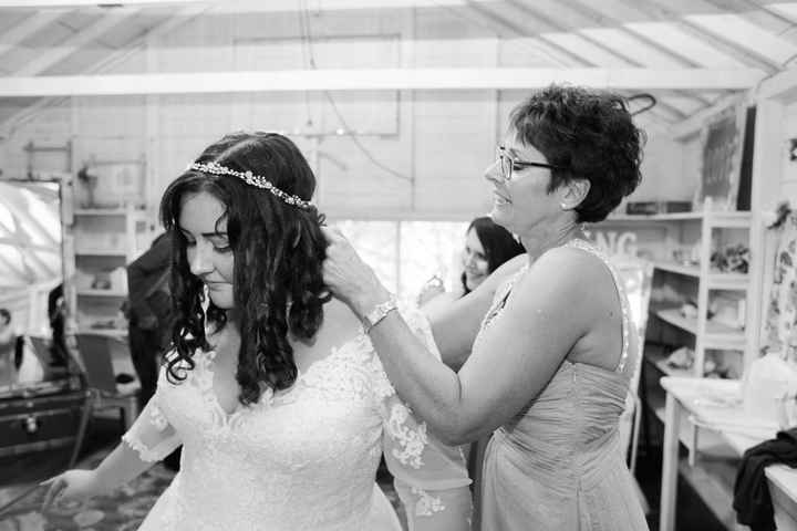 My mom helping me put on my pearls. Every year since I was 7 for my birthday, Christmas, and big lif
