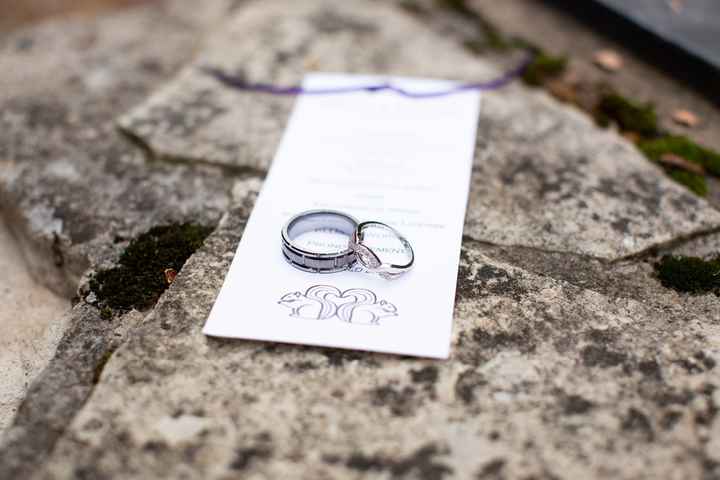 Our rings and ceremony bookmarks.