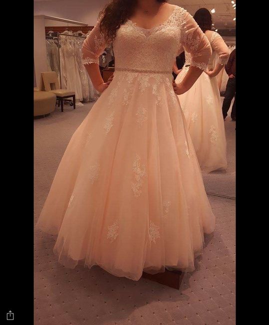 This ball gown accentuates my waist, keeps my bust looking perky without undergarments, and makes my