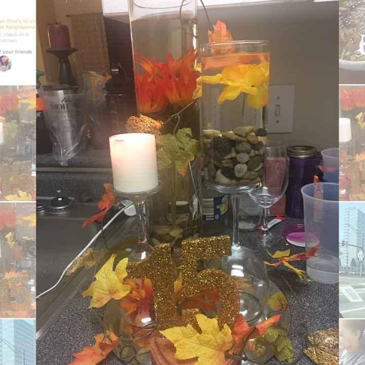 DIY centerpiece wine glass change