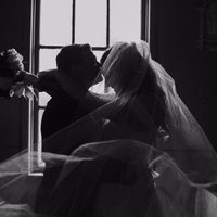 By the stained glass windows