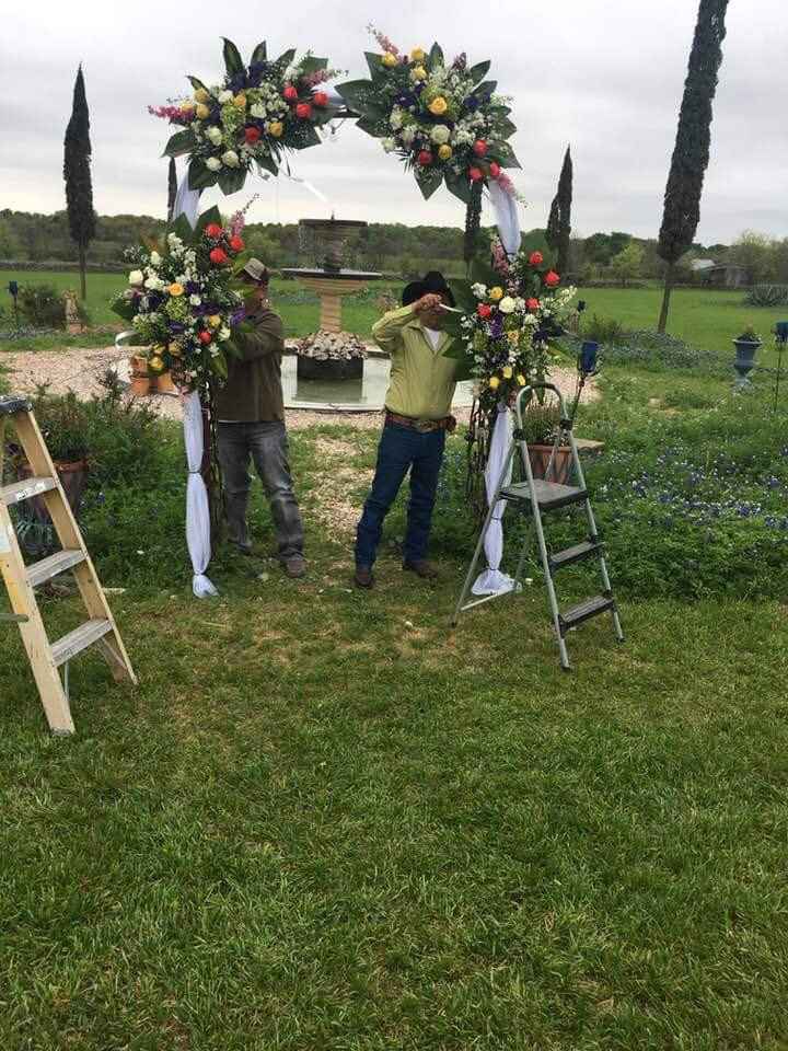 Attaching flowers to an arch? - 2