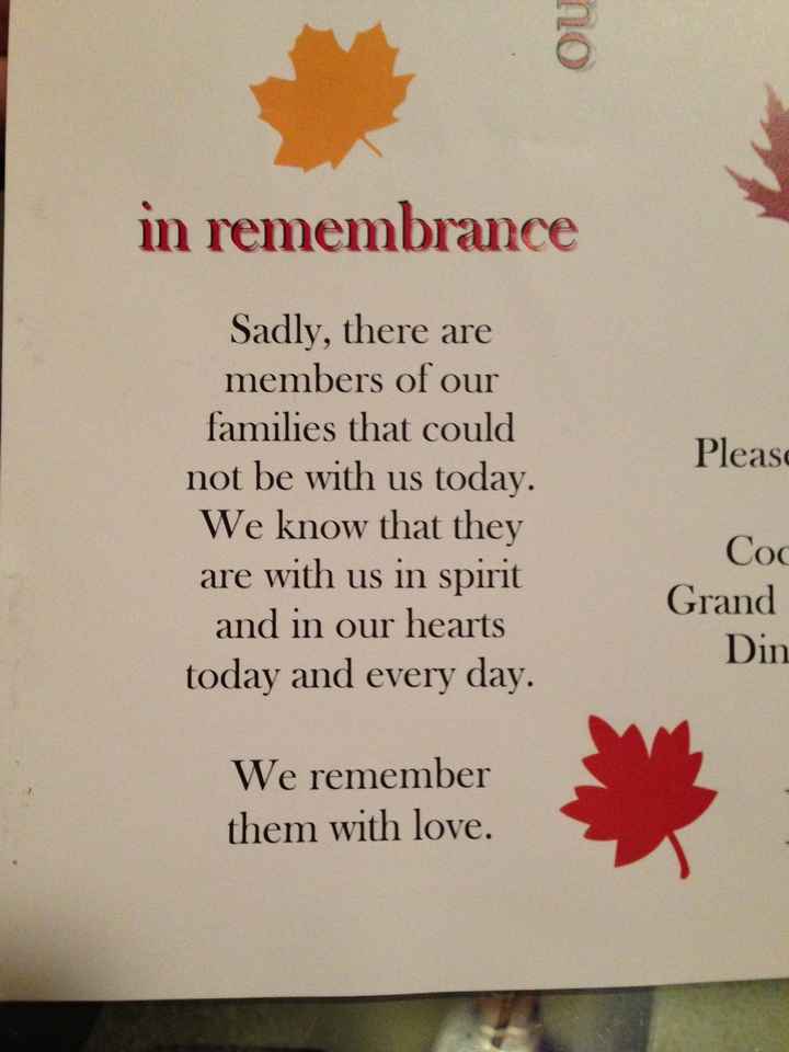 Honoring deceased family.