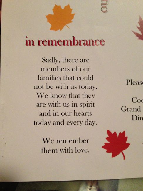 Honoring deceased family.