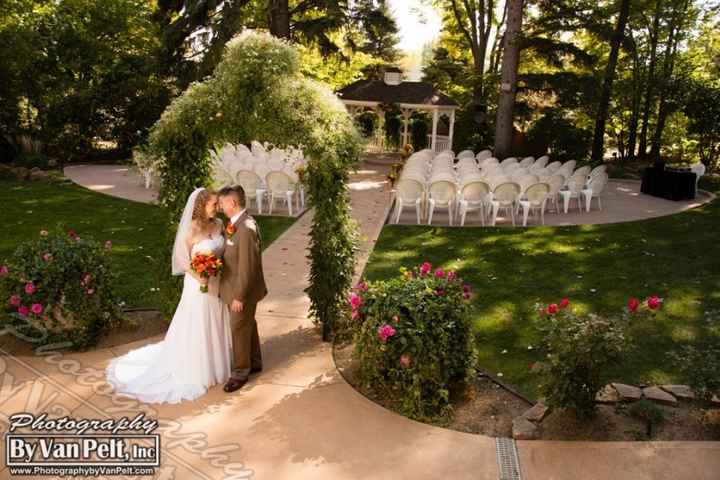 Our ceremony site (not us) you can see the gazebo in the background