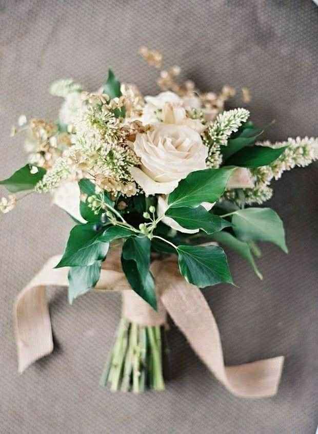 Bouquet with blush wedding dress