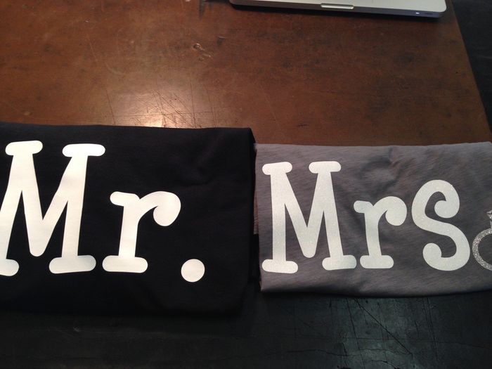 I want bride and groom T shirts