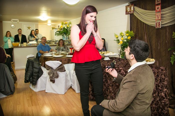 Post a photo of your fiance proposing!