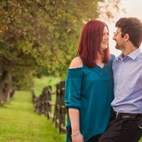 1- Next to a farm in a park. the sunset was starting