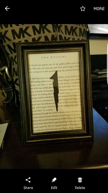 Table number sneak peek! (More harry potter nerdiness)