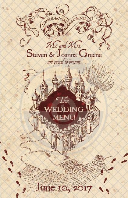 To my Harry Potter Nerds: Ahhhh! Look at my Menu!