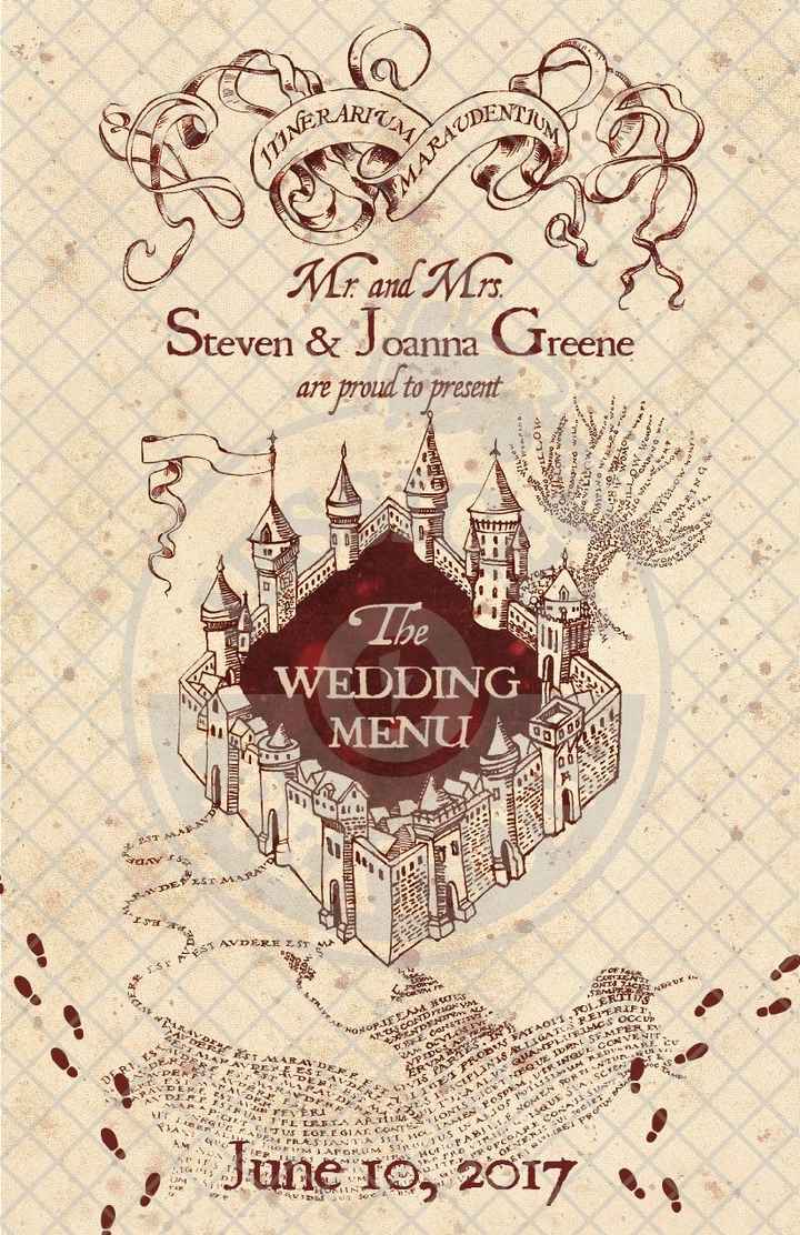 To my Harry Potter Nerds: Ahhhh! Look at my Menu!
