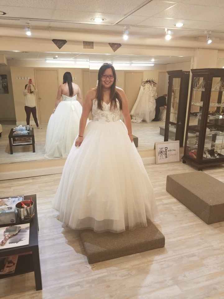 Let's show off our dresses.