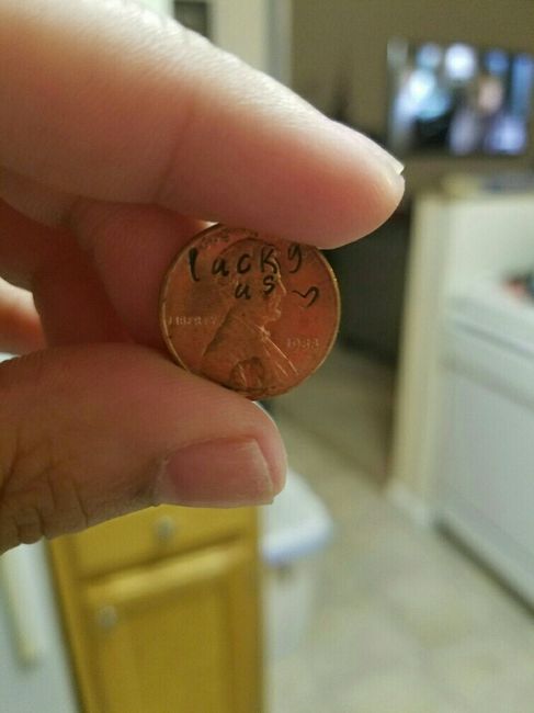 Scratch off save the dates and lucky pennies!