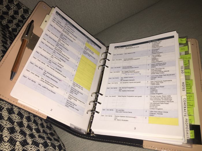 OCD much - spreadsheets and wedding binder