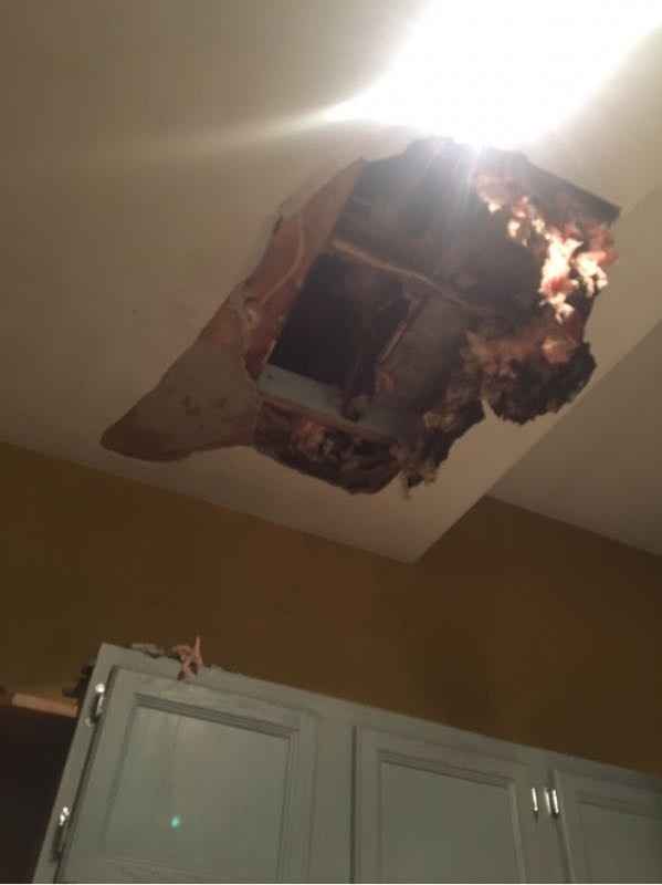 NWR: ceiling caved in this morning