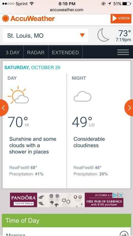 Just for fun: Post a screenshot of the weather forecast for your wedding day!