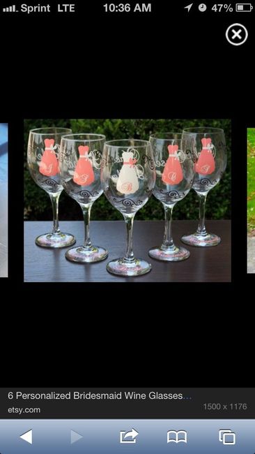 Bridesmaid gifts etching wine glasses