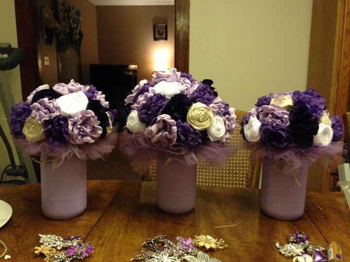Finally finished (I think) my DIY fabric flower bouquets!!  (pics)