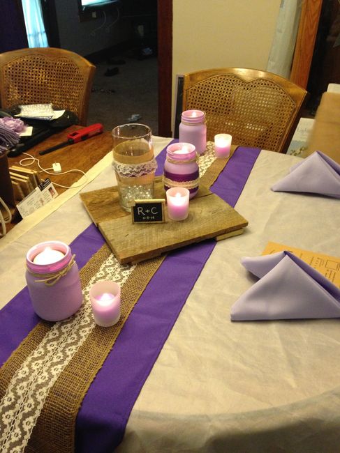 Our (sort of) mock-up table settings... what do you think?? (pics)