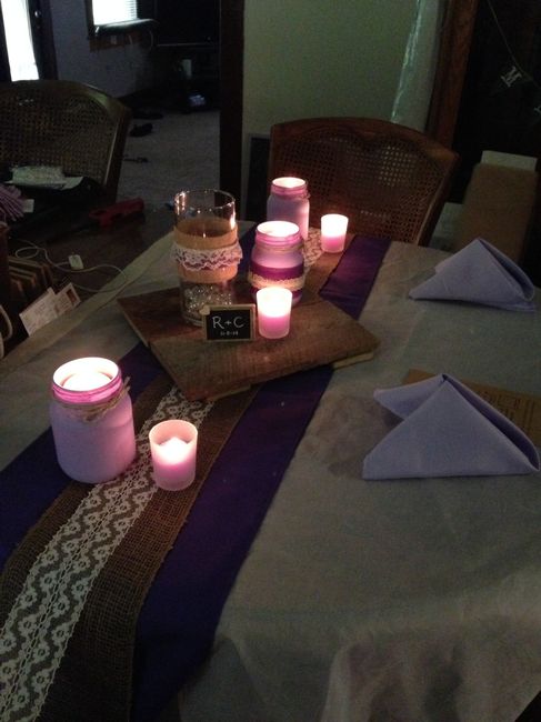 Our (sort of) mock-up table settings... what do you think?? (pics)