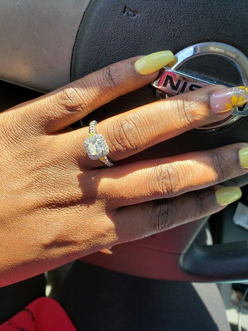 Halo radiant diamond (Center) with canary diamonds on each side
