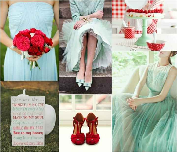  Red Wedding Dress Clashing With Bridesmaids- help? - 2
