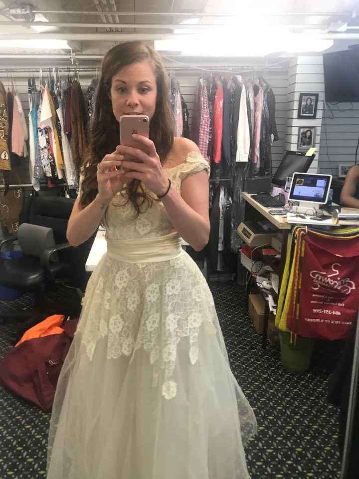 Front being alternated. How short she will be cutting the sleeve as well as shortening the sash... I