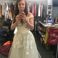 Front being alternated. How short she will be cutting the sleeve as well as shortening the sash... I