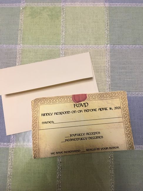 RSVP card from Elder Scrolls V: Skyrim Xbox game