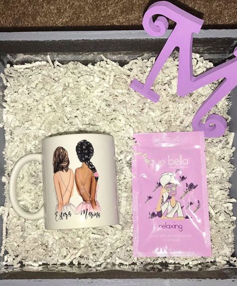 this is what i included in her box. I got a wooden crate and painted it a pretty grey, put my favori