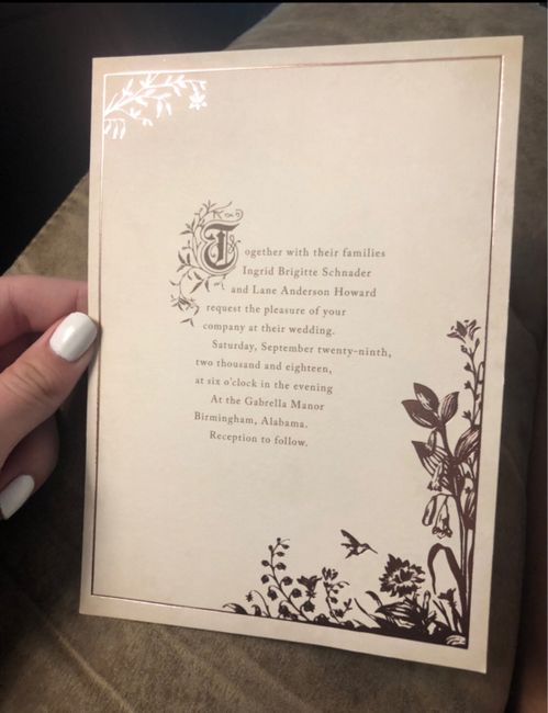 How much did you spend on invitations? - 1