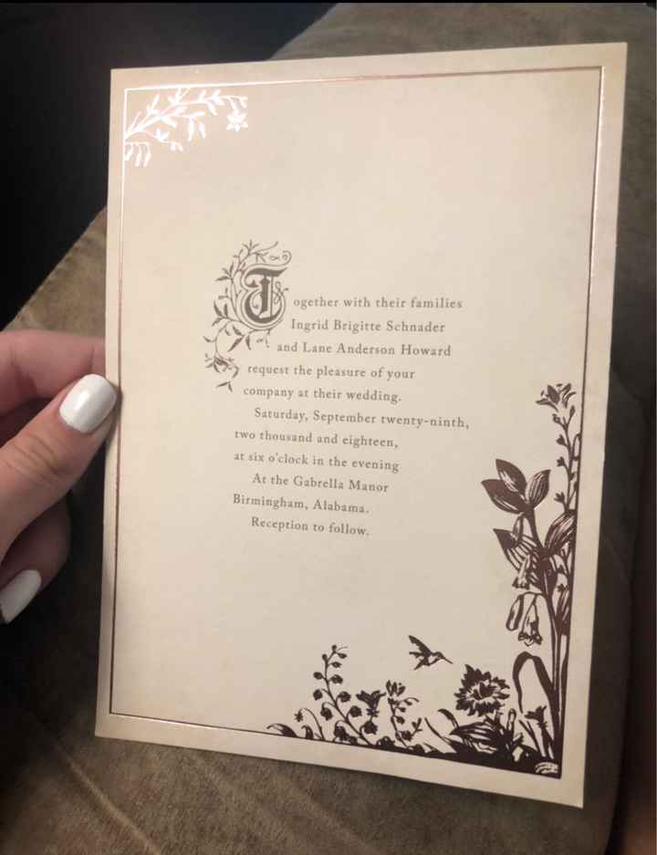 How much did you spend on invitations? - 1